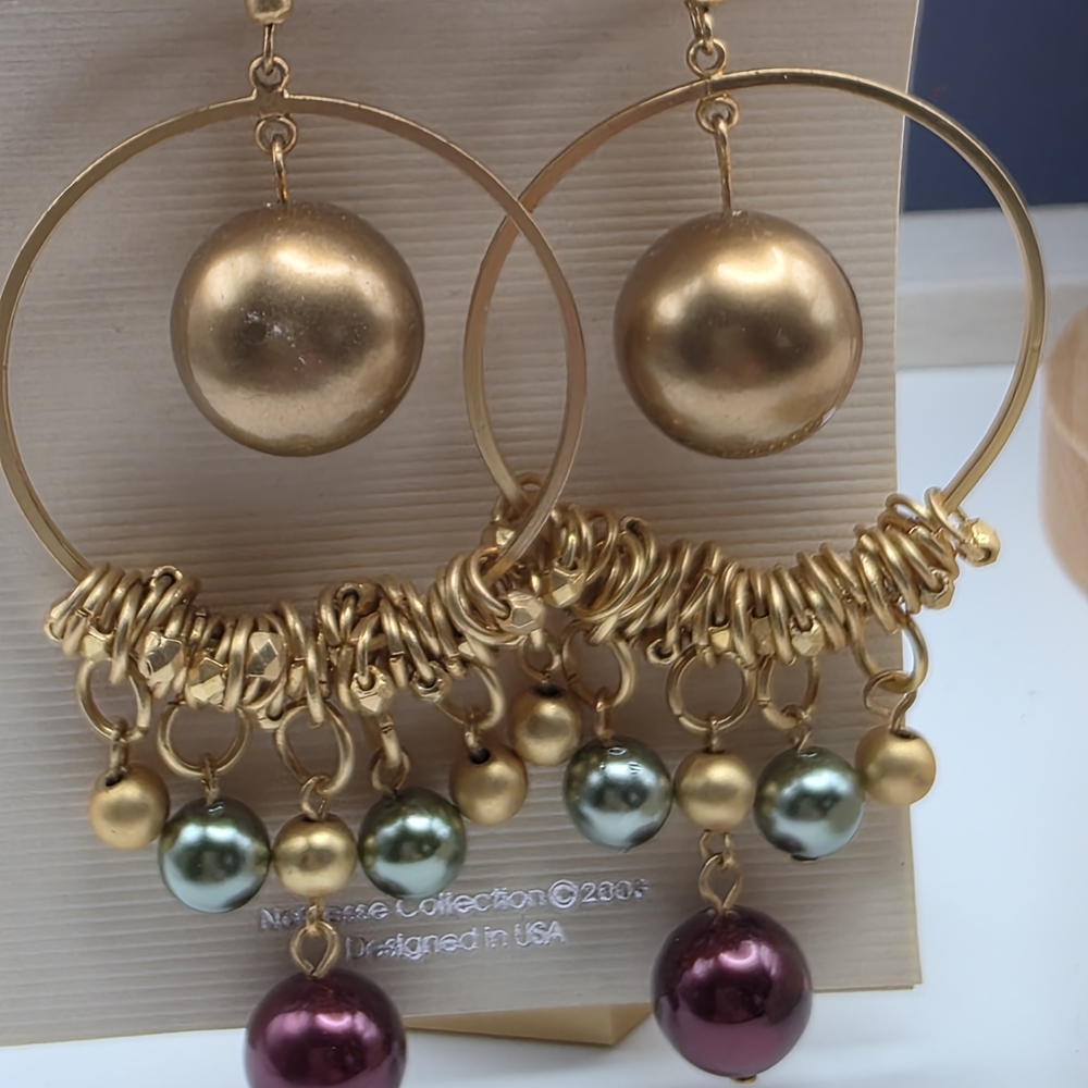 Gold and Multicolor Hoop Earrings (286)